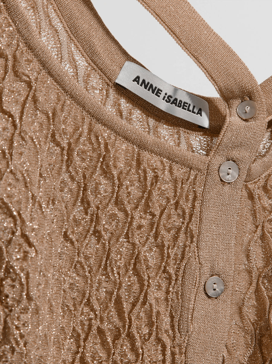 Deconstructed Sheer Cardigan Beige