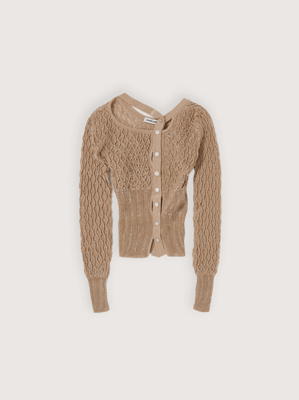 Deconstructed Sheer Cardigan Beige