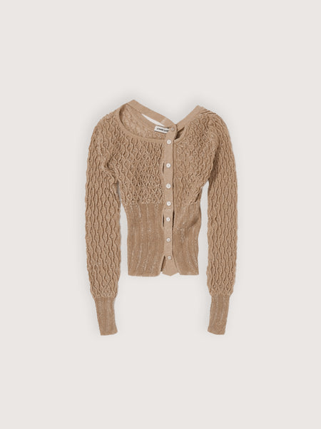 Deconstructed Sheer Cardigan Beige