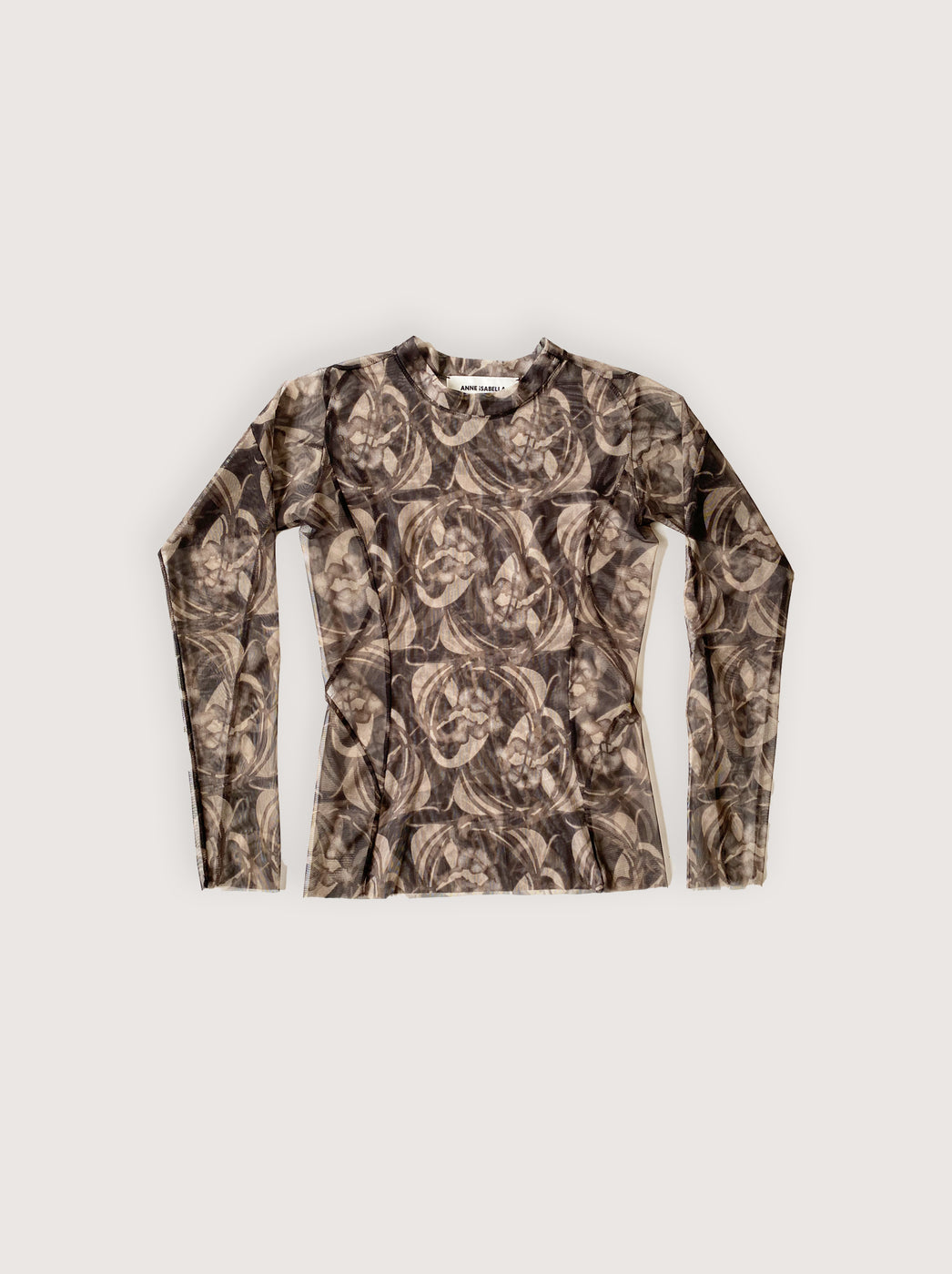 Adele Mesh Top Brown