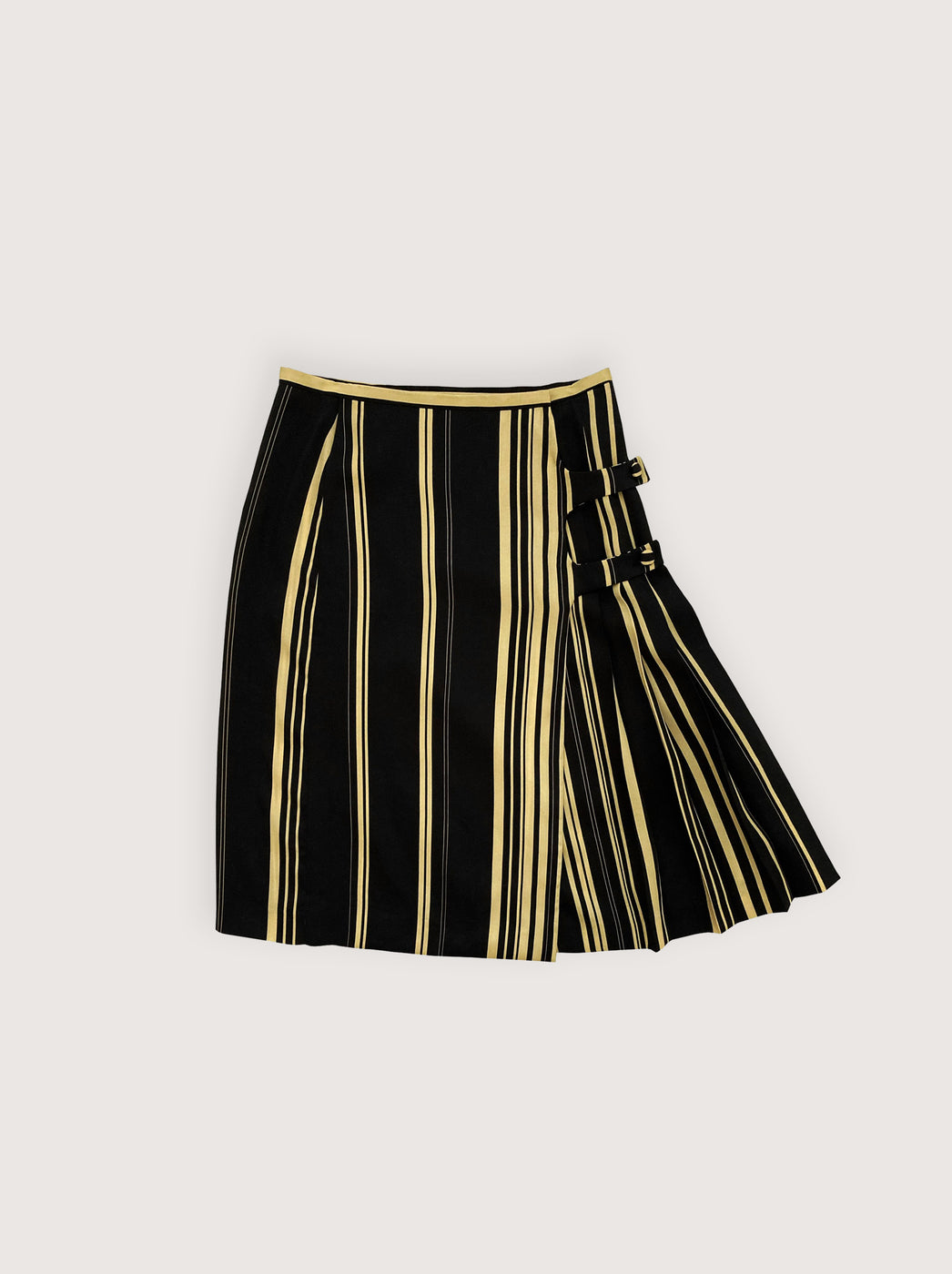 Pleated Stripe Skirt